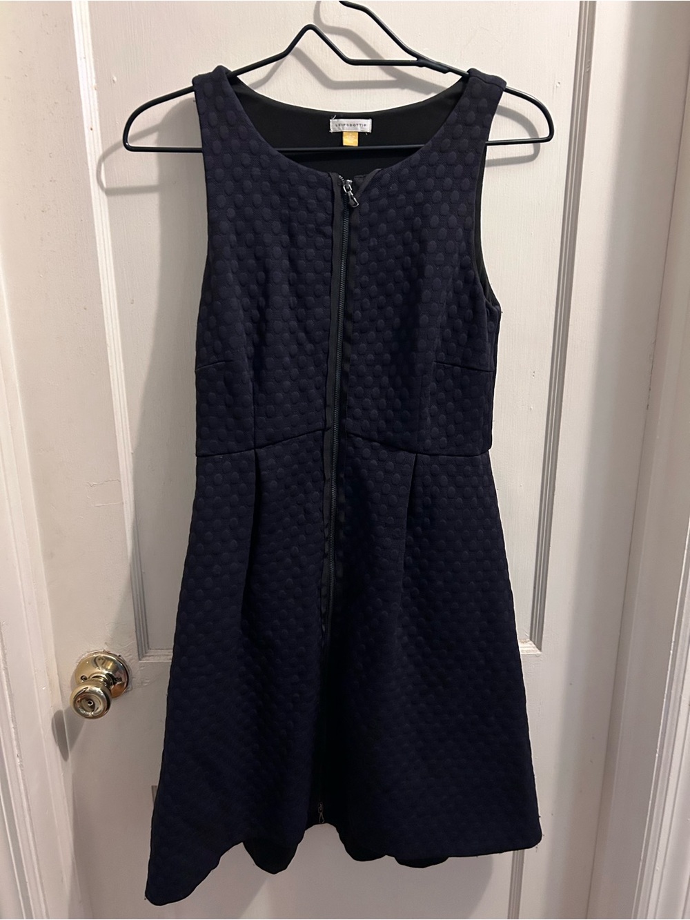 Leifsdottir Anthropologie Tonnell Fit and Flare Textured Polka Dot Dress 4